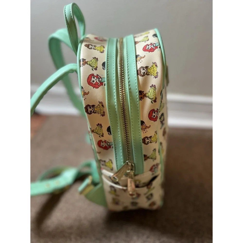 Loungefly Disney Princess Chibi Mini Backpack Cream Mint Green Good - Picture 3 of 12